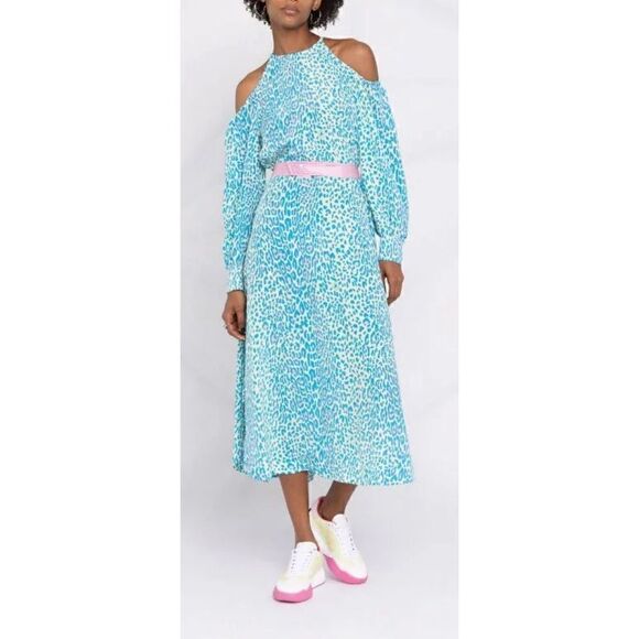Stella McCartney Leopard Printed Belted Maxi Dress NWT Size 38/4 - Picture 1 of 13